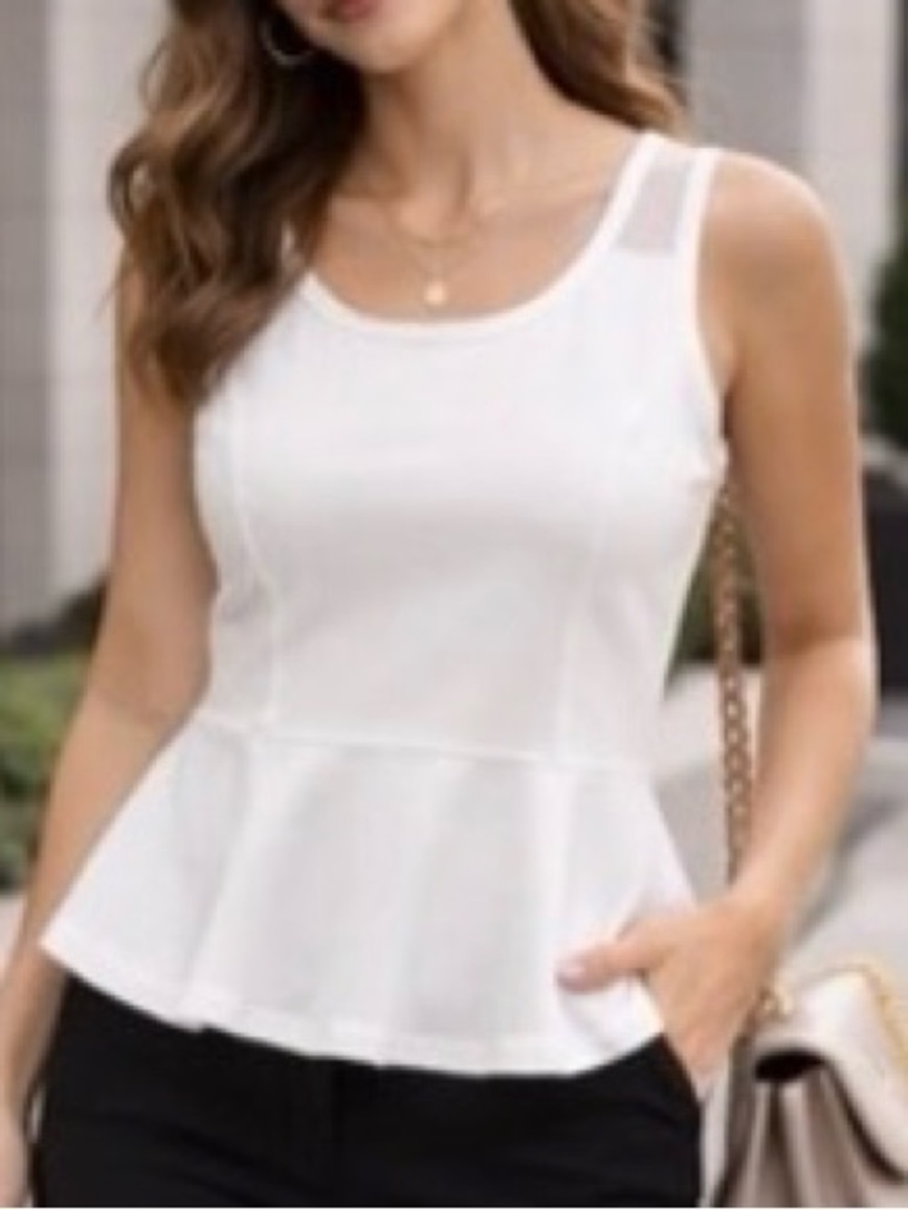 Banana Republic White Peplum Tank Top – Size 0